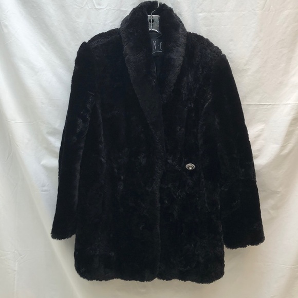 INC International Concepts Jackets & Blazers - INC Black Faux Fur Coat